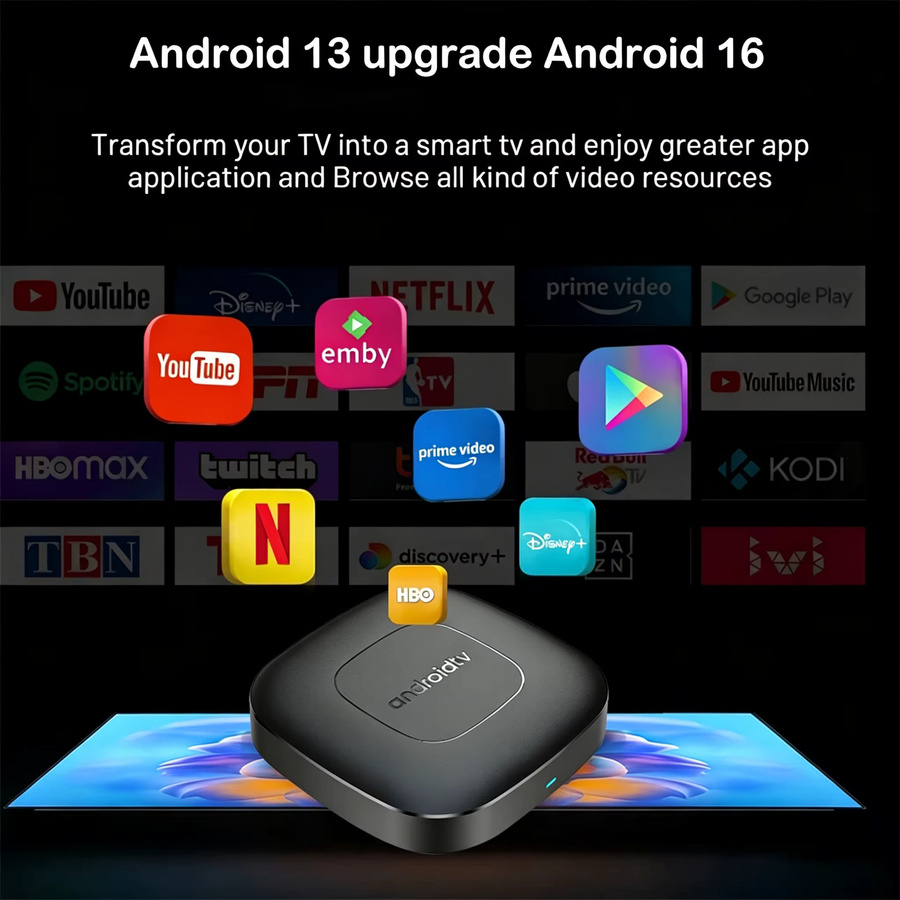 YOZHIXU Smart TV Box T1 Android 16 Media Streamer mit 8GB RAM und 128GB Speicher, 8K Video Unterstützung, Wifi 6, Bluetooth 6.0 und Google Assistant, Schwarz - Bild 2