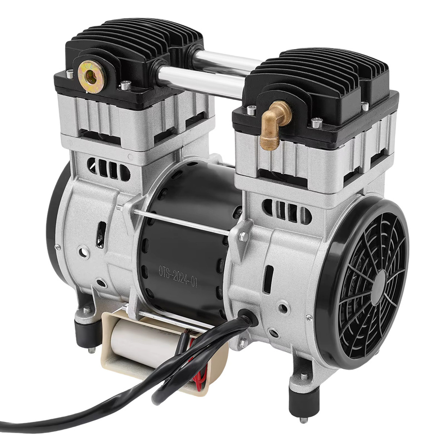 CNCEST Luftkompressor-Pumpenkopf 1500W 220V in Silber mit 140L/min, Doppel-Schalldämpfer und Kühlventilator - Bild 4