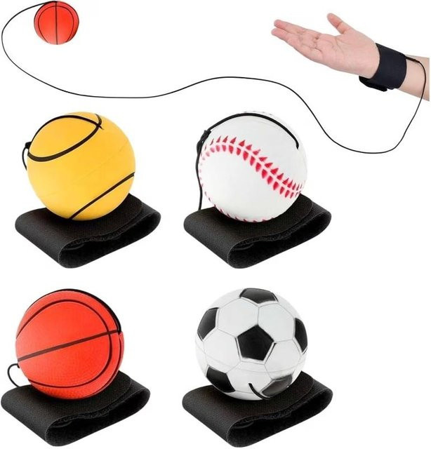 ZQNYCY Handgelenk-Rückprallbälle, Sport-Springbälle mit Schnur, Gummi, Set - Bild 1