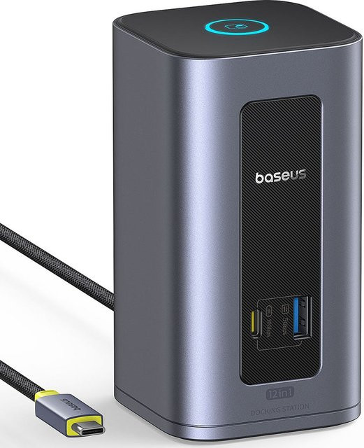 Baseus Nomos NU1 Air Spacemate 12-in-1 USB-C Hub in Grau mit HDMI 4K UHD, DisplayPort und Ethernet/LAN für macOS und Windows - Bild 2