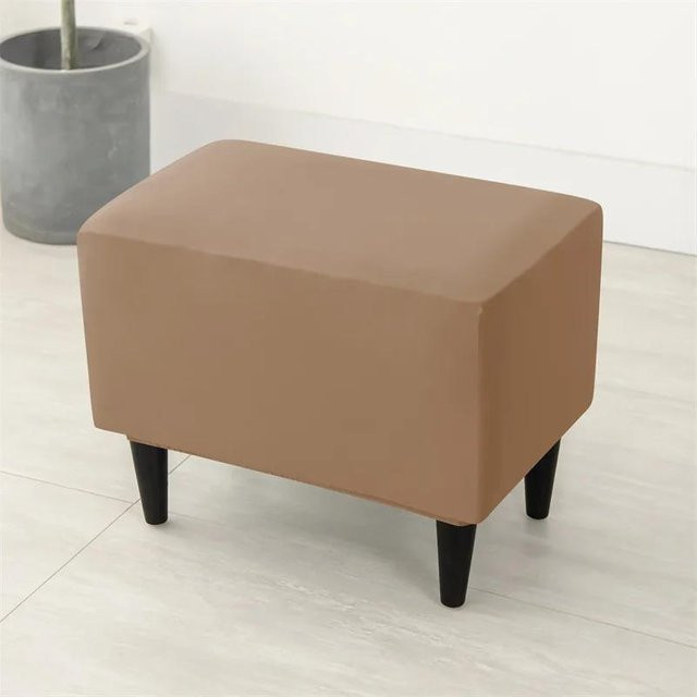 Dehnbarer Hockerbezug von Yiran Furniture aus Polyester und Elasthan, rutschfest und elastisch, einfarbig - Bild 1
