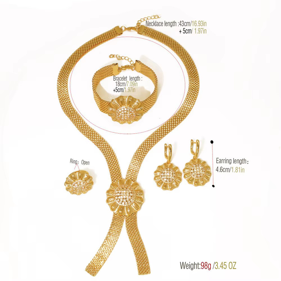 GZJPEI Schmuck Set, Zirkonia, Messing, Gold, Damen - Bild 2