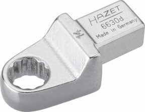 Hazet Einsteck-Ringschlüssel 6630D-14 mit Außen-Doppel-Sechskant-Tractionsprofil in Silber, Einsteck-Vierkant 14 x 18 mm - Bild 1