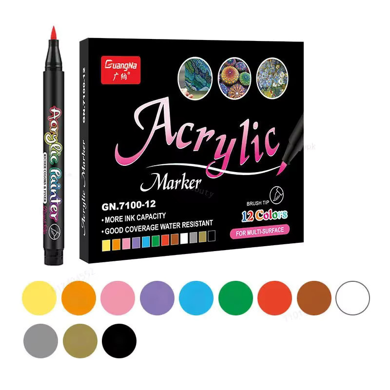 Acrylmarker Set mit 12 bis 60 Farben für DIY-Projekte auf Stoff, Leinwand, Stein, Metall und Keramik - Bild 5