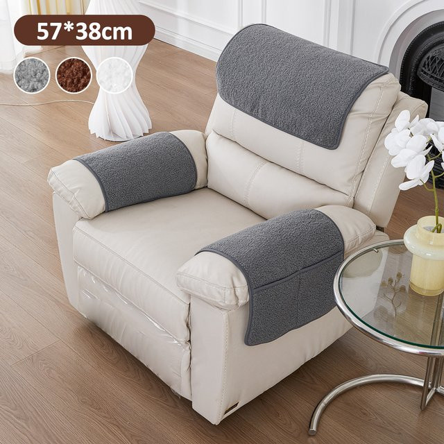 Willstar 3-teiliges Sofa-Kopfstützenabdeckung Set aus weichem Polyester in Braun - Bild 1