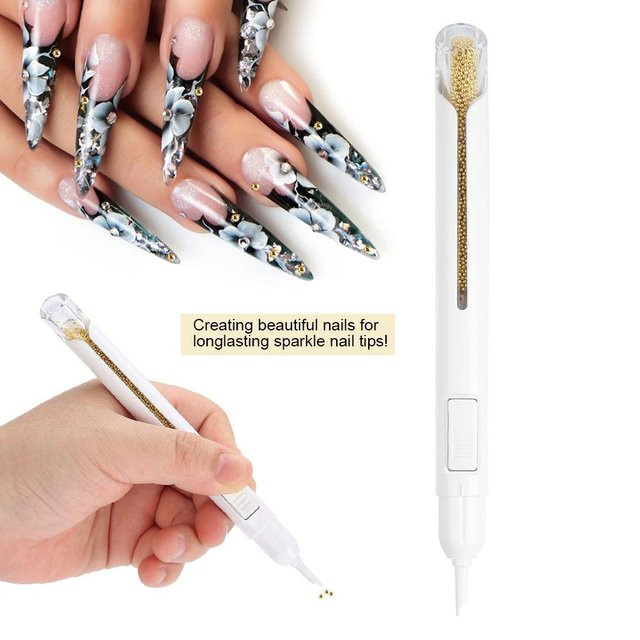 CosyHome Nail Art Bullion Pen Punktierstift, Gold beige, Metallic - Bild 1