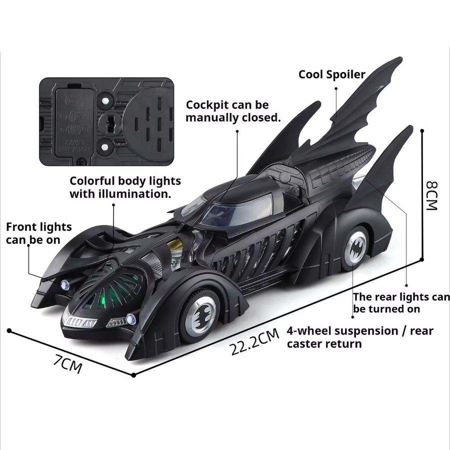 RMZ city Batmobile Sportwagen, 1:32 Maßstab, Metall, mit Sound und Licht - Bild 2
