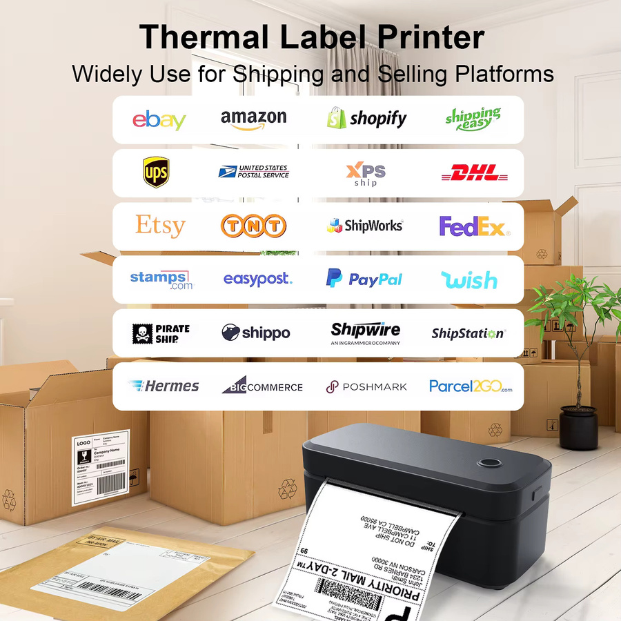 Marklife X4 Thermo-Etikettendrucker in Schwarz, tragbarer Bluetooth-Drucker für 4 x 6 Versandetiketten mit automatischer Etikettenerkennung - Bild 2