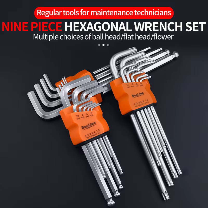 Baolian 9-teiliges Torx-Sternschlüssel-Set mit Inbus- und Sechskantschlüsseln in L-Form für Handreparaturen - Bild 3