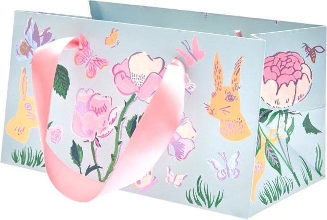 Rico Design Geschenktüte Frühlingswiese Aquarell in Purple und Multicolour aus Papier, B: 12,0 cm, T: 12,0 cm, H: 22,0 cm - Bild 1