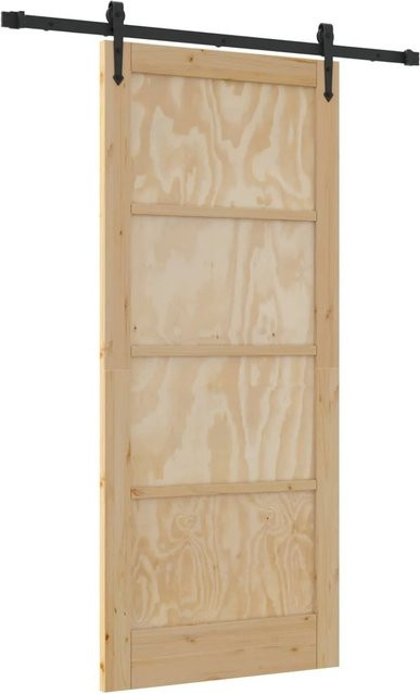 vidaXL Schiebetür ORKDAL aus massivem Kiefernholz in Braun, B: 86 cm, H: 198,5 cm - Bild 1