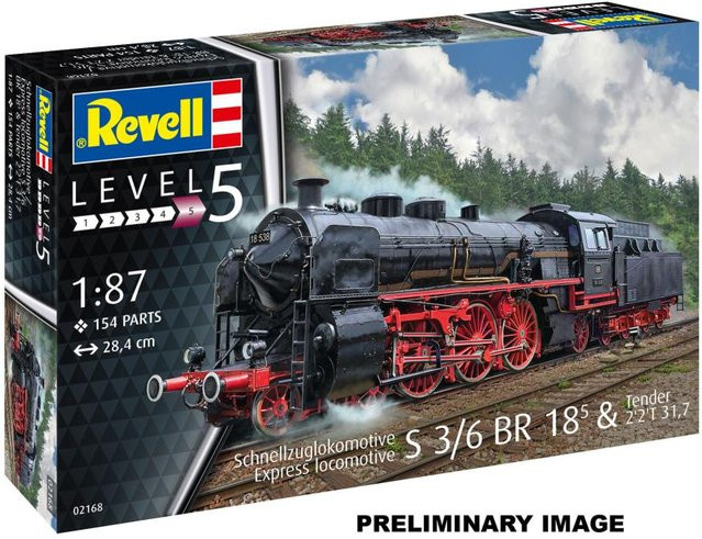 Revell Schnellzuglokomotive S3/6 BR18 mit Tender, Model Set, 1:87 (Spur H0) - Bild 1