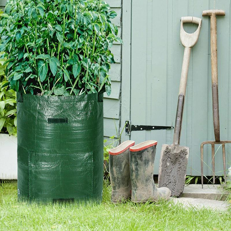 Bombinate Pflanzbeutel aus wasserdichtem PE für die Gartenarbeit, Farbe: Grün, Volumen: 7 Gallonen (US) - Bild 4