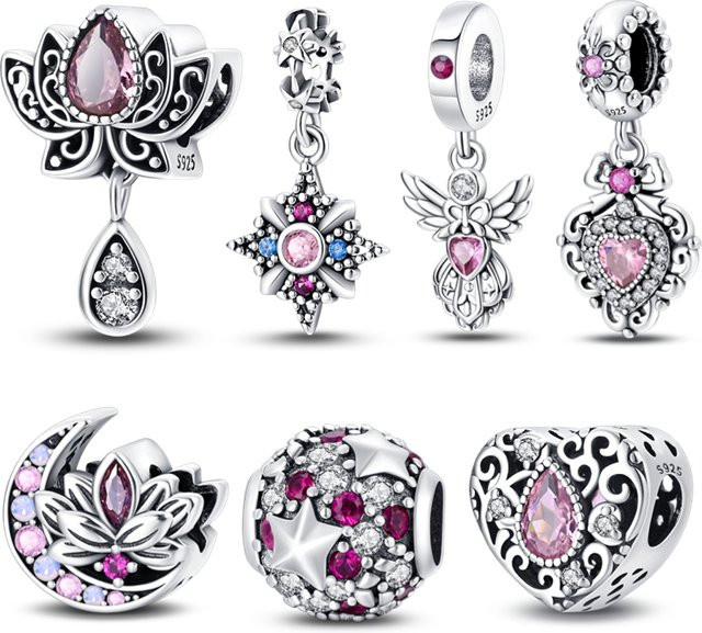 Qikaola Lotus-Charm, 925 Silber, Zirkonia, Damen - Bild 1