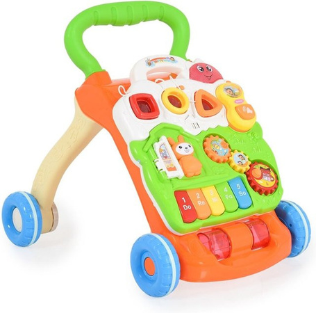 Moni Lauflernwagen Piano 999c Spielcenter abnehmbar mit Melodien, Lichter, Geräusche grün