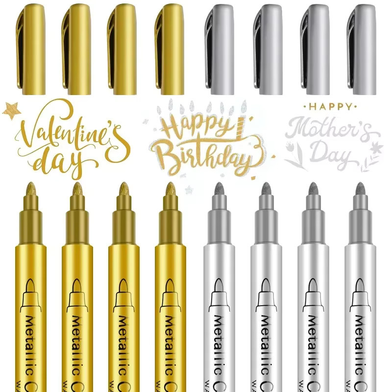 Metallic Marker Pinselstifte in Gold und Silber für Kunst, Scrapbooking und Schule, Permanent Ink - Bild 5
