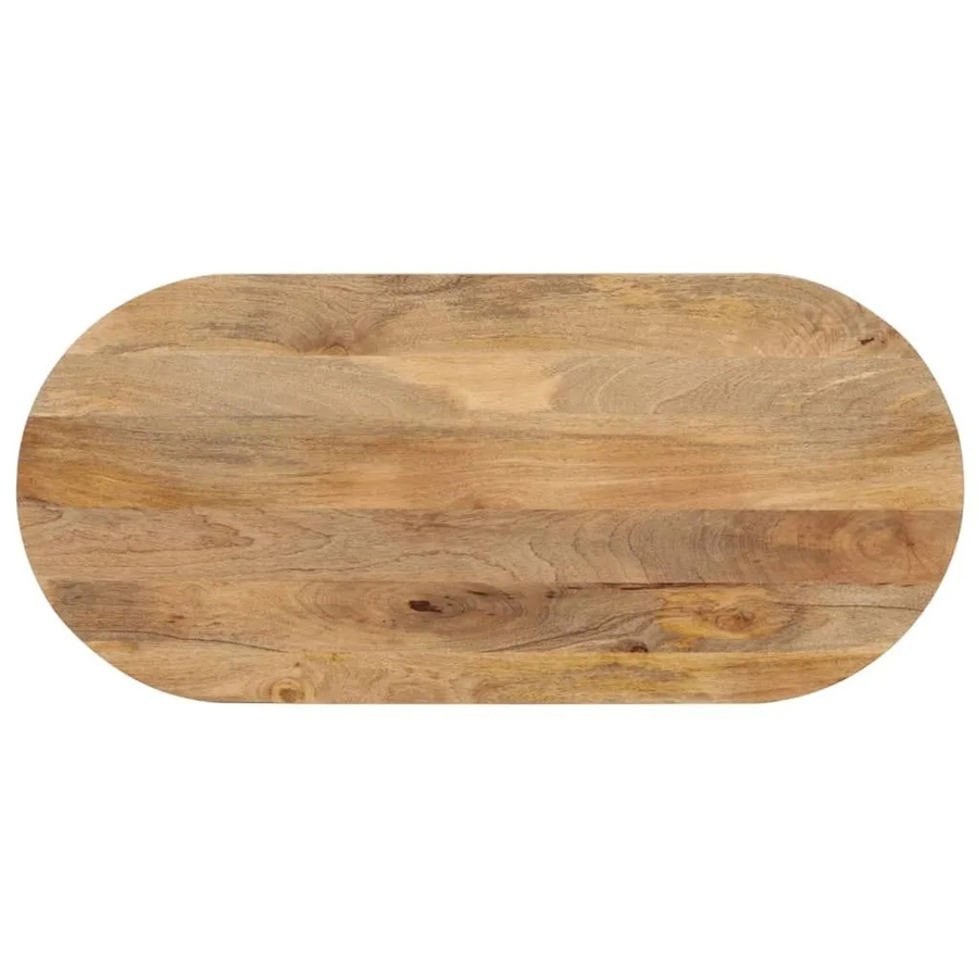 vidaXL Tischplatte aus Massivholz Mango in Braun, Oval, B/T/H: 120 x 50 x 2,5 cm - Bild 2