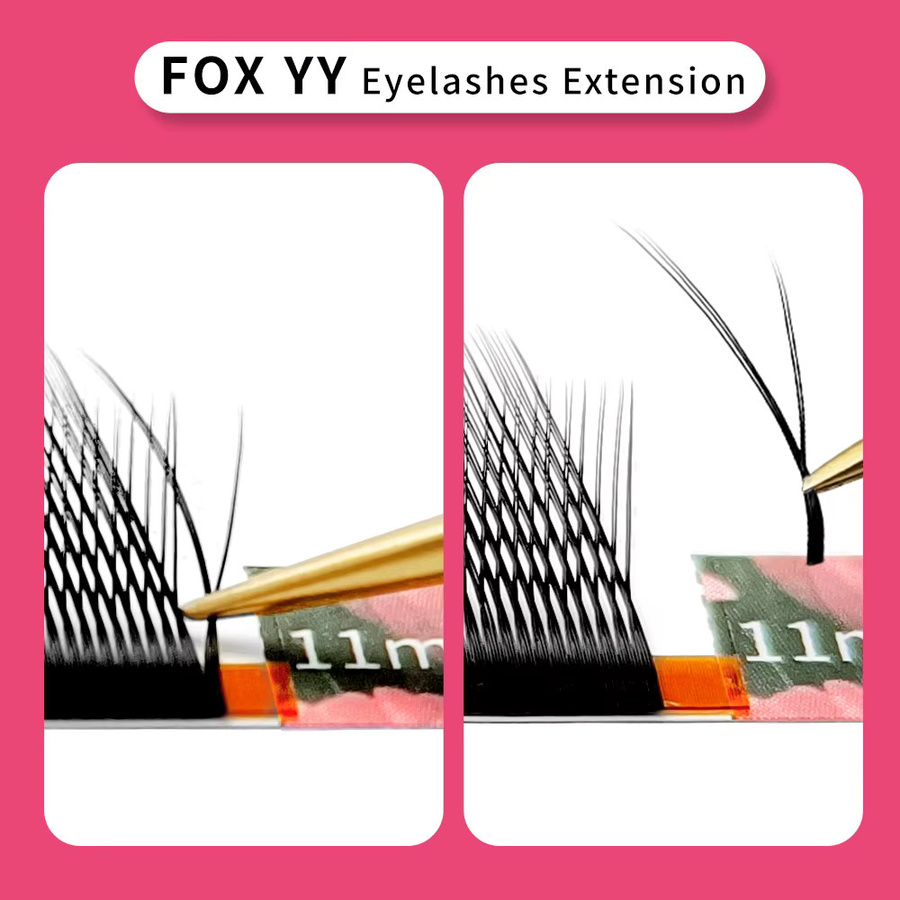LAKANAKU Fox Eyes Wimpernverlängerung YY-Form, 0,07 mm, Black - Bild 5