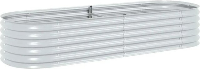 vidaXL Garten-Hochbeet aus verzinktem Stahl in Silber, B/T/H: 240 x 80 x 44 cm - Bild 1