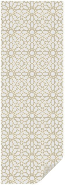 Tulup Fensterfolie mit geometrischem Muster in Weiß, blickdichte Klebefolie für Fenster, Breite: 50 cm, Höhe: 146 cm - Bild 1