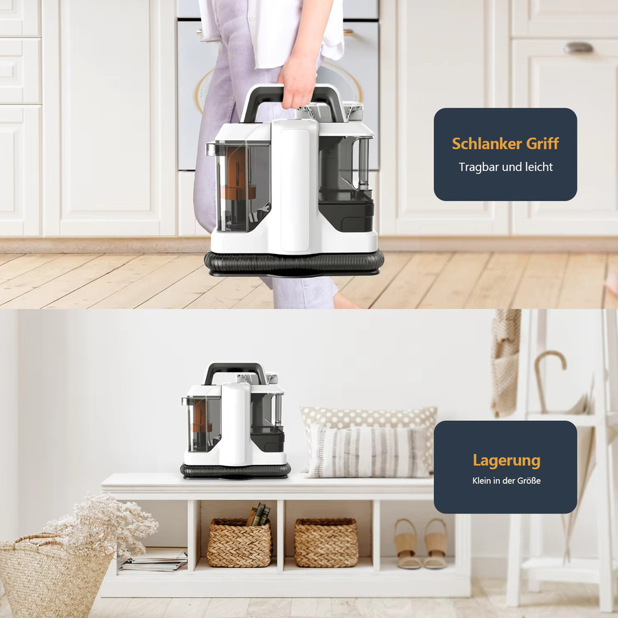 Bromose Handstaubsauger 750W Multifunktionaler Tragbarer Teppichreiniger und Milbenentferner in Weiß - Bild 5