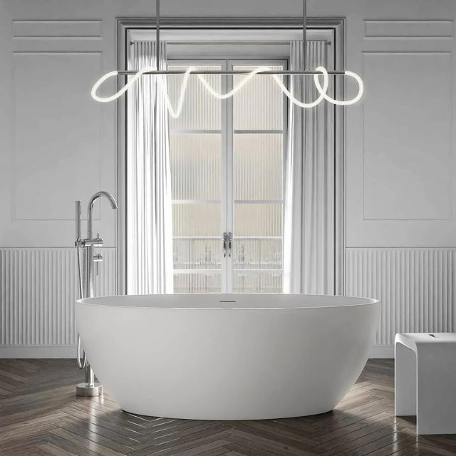 Freistehende Badewanne Bernstein TERRA 2.0 aus Acryl in Weiß Matt, B/T/H: 170 x 80 x 60 cm - Bild 1