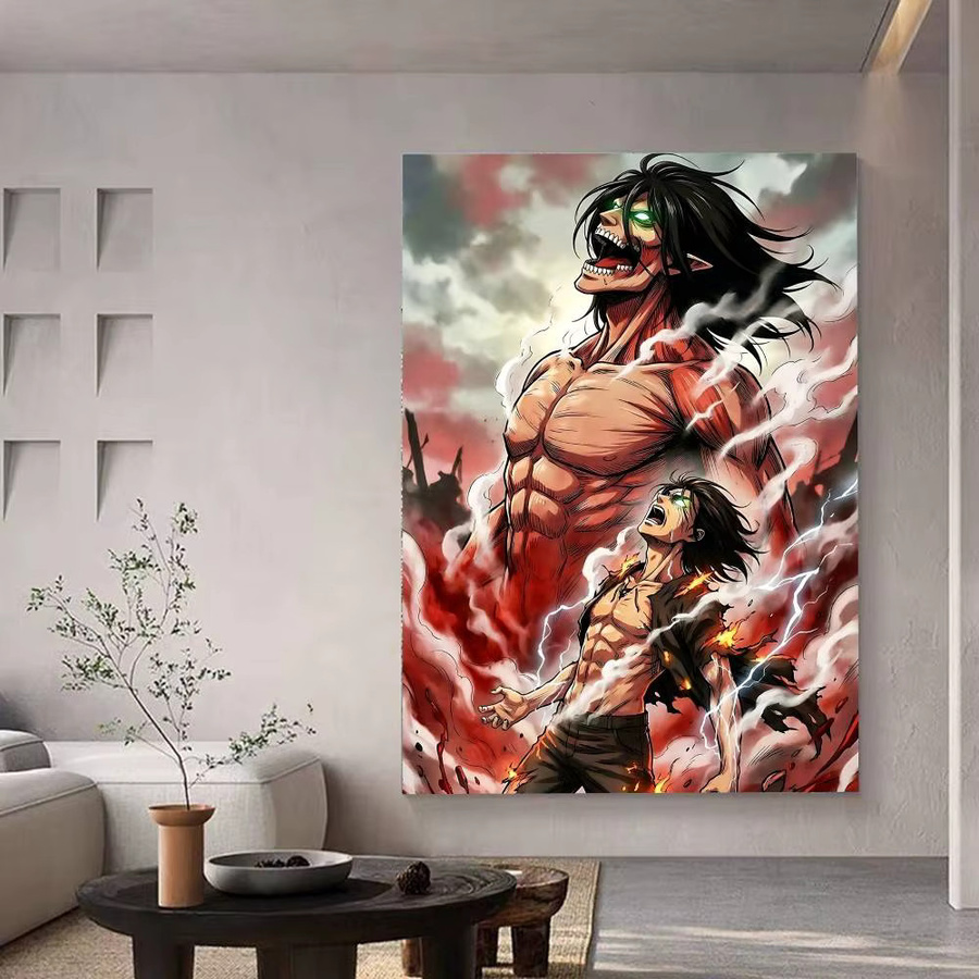 KAYOU Anime Attack On Titan Poster, selbstklebender wasserfester Papieraufkleber, mehrfarbig, rechteckig - Bild 5
