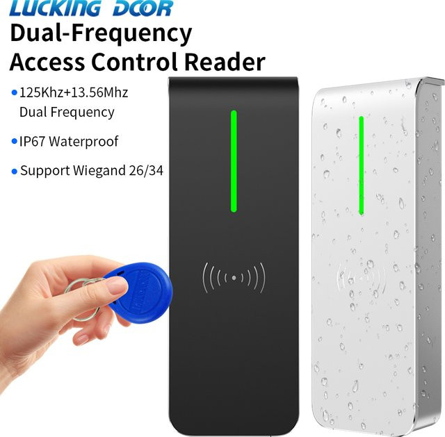 LUCKING DOOR Wasserdichter RFID IC-Kartenleser AN90R D0 D1 für Wiegand WG26 WG34 Zugangskontrollsysteme in Schwarz oder Weiß - Bild 1