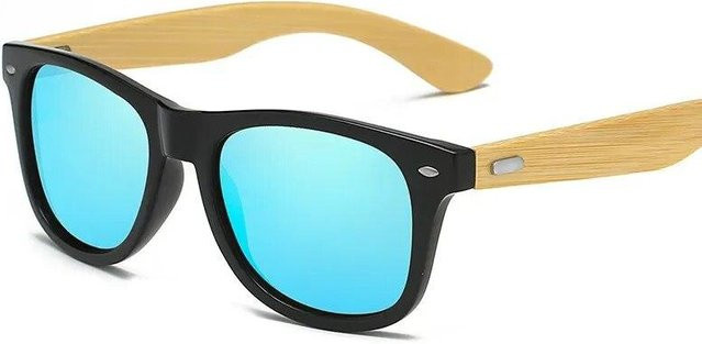 NATAWA Sportsonnenbrille, Holz, Vollrand, square, blau, Unisex - Bild 1