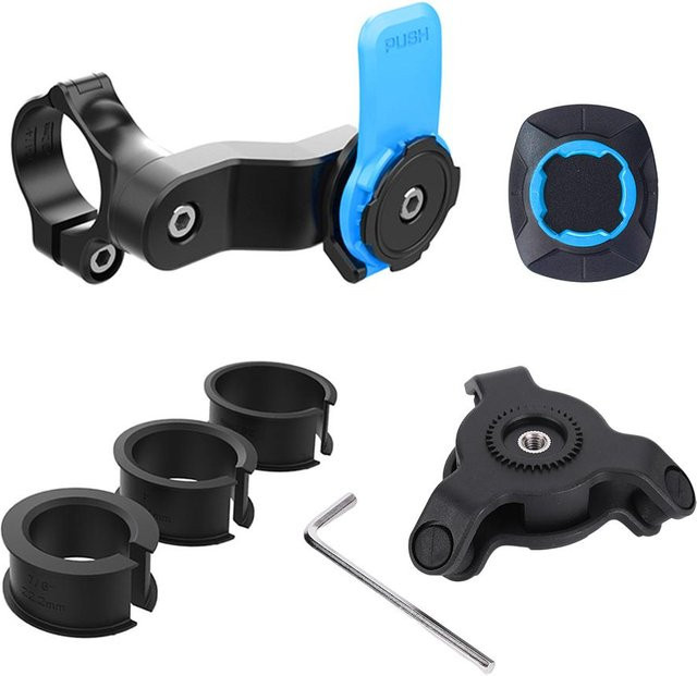 Quad Lock Smartphone Halterung mit Vibrationsdämpfer für Motorrad und Fahrrad in Blau - Bild 1