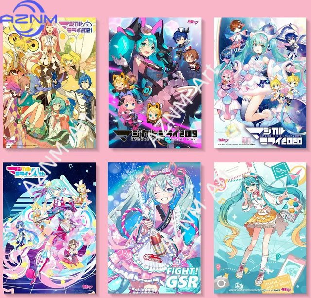 Hatsune Miku Anime Wandaufkleber von KAYOU zur Dekoration deines Zimmers in Mehrfarbig - Bild 1