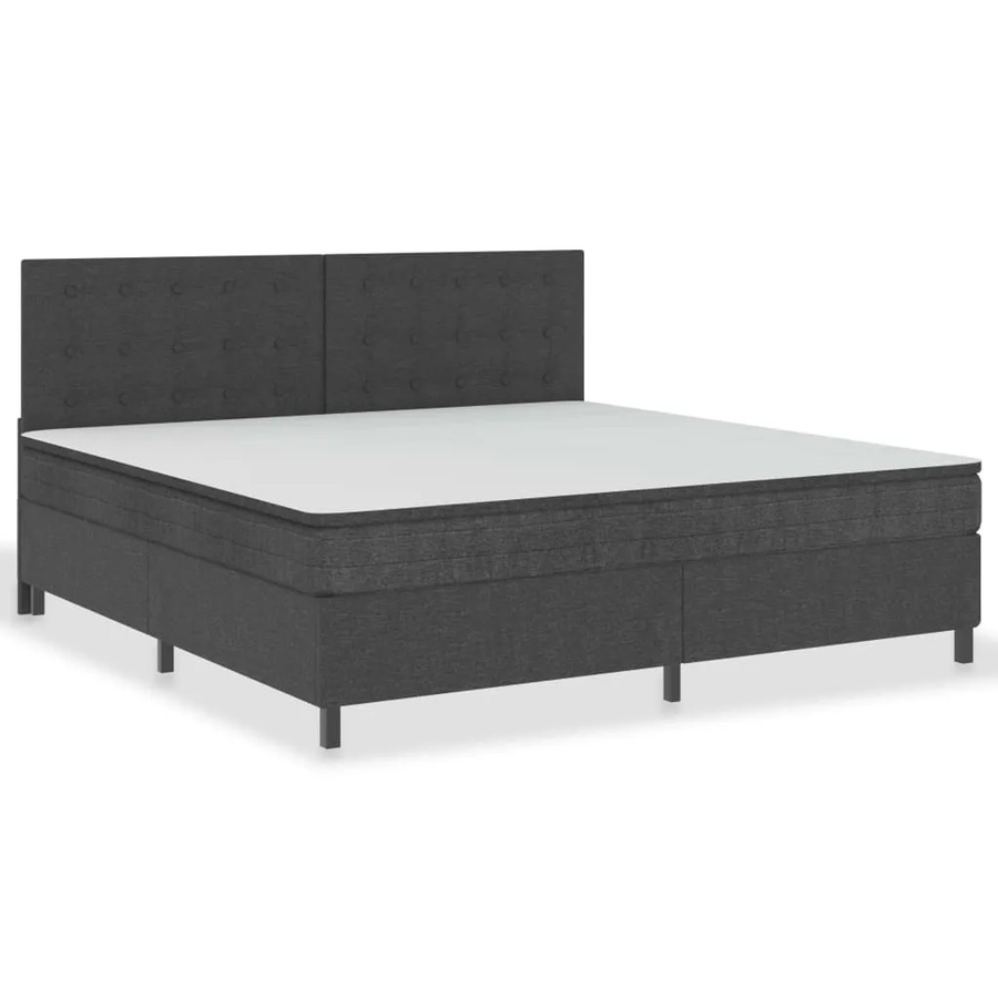 vidaXL Boxspringbett Dunkelgrau mit Hybrid-Federkern und Schaumstoff B/T/H: 200 x 200 x 116 cm - Bild 2