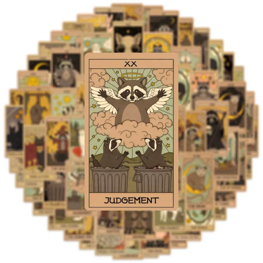 60 Stück Vintage Tarot-Karten Aufkleber in Multicolour für DIY Dekoration von Laptop, Koffer und Skateboard - Bild 2
