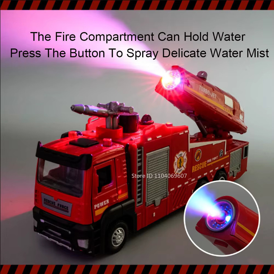 MINI AUTO Feuerwehrauto, Modell Spielzeug, 1:32, Metall, mit Licht und Sound - Bild 4