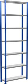 Schulte Grundregal Steckregal MULTIplus330 mit 7 Fachböden und Kreuzstrebe, Farbe: Enzianblau/Verzinkt, B/T/H: 300 x 100 x 30 cm - Bild 1