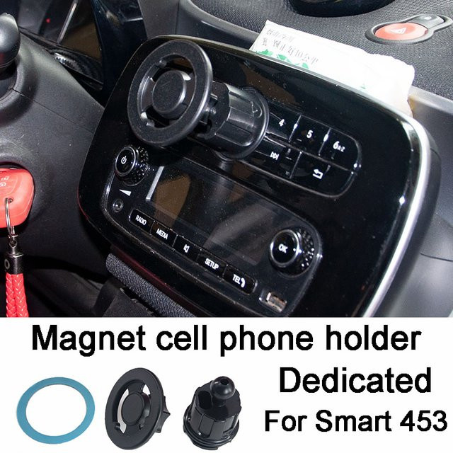 Magnetische Handyhalterung und Ladestation für Mercedes Smart 453 Fortwo und Forfour in Schwarz - Bild 1