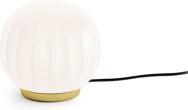 Luceplan Lita Tavolo 14 Tischleuchte aus Messing und Glas in Gold/Messing und Weiß - Bild 1