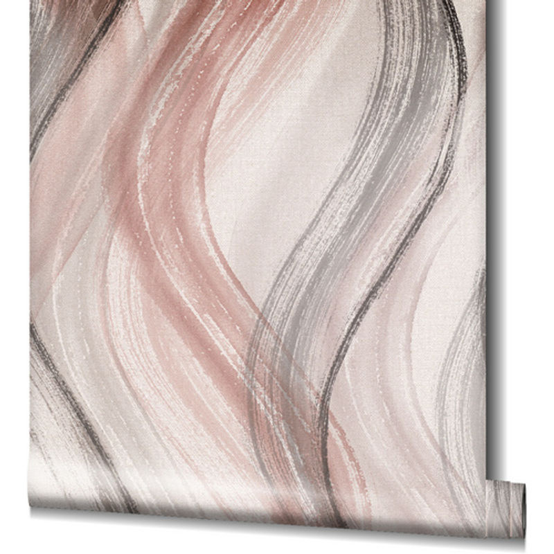 Marburg Vliestapete Shades mit Wellen-Design in Rosa und Greige/Beige - Bild 4