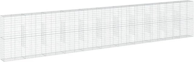 vidaXL Gabione mit Deckel aus verzinktem Eisen in Silber, B/T/H: 1100 x 50 x 200 cm - Bild 1