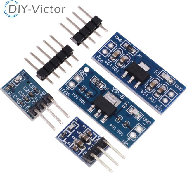 AMS1117 DC-DC Step-Down Spannungsregler Modul Blue, 3,3V oder 5V LDO Buck-Modul mit 800mA - Bild 1