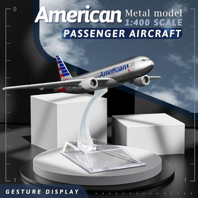 ZOCO American Airlines B777 Flugzeugmodell, Maßstab 1:400, Metall - Bild 1