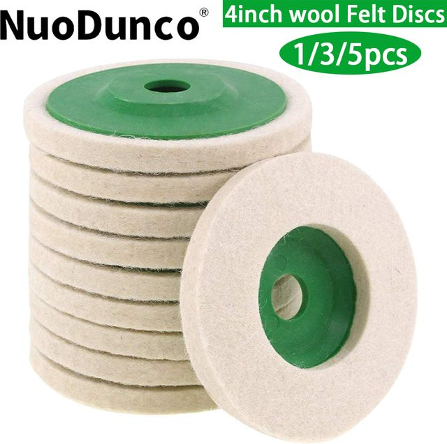 NuoDunco Woll-Polierscheiben 4 Zoll Filz-Polierpads für Winkelschleifer zur Politur von Metall, Marmor, Glas und Keramik - Bild 1