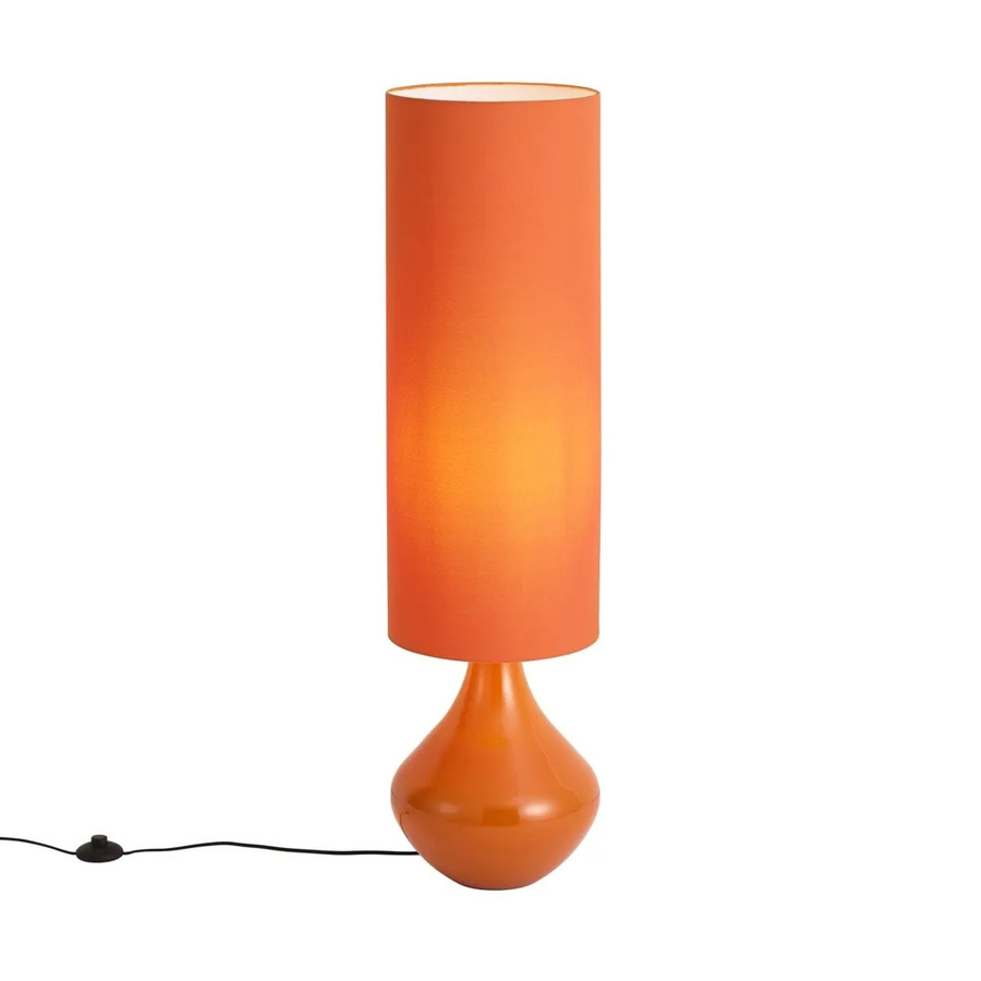 QAZQA Retro Stehleuchte Mina in Orange mit Stoffschirm und dimmbarer LED-Funktion - Bild 2