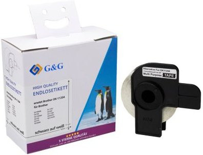 G&G Etiketten kompatibel zu Brother DK-11204, weißes Thermopapier, selbstklebend, B: 1,7 cm, H: 5,4 cm, 400 Stück - Bild 1