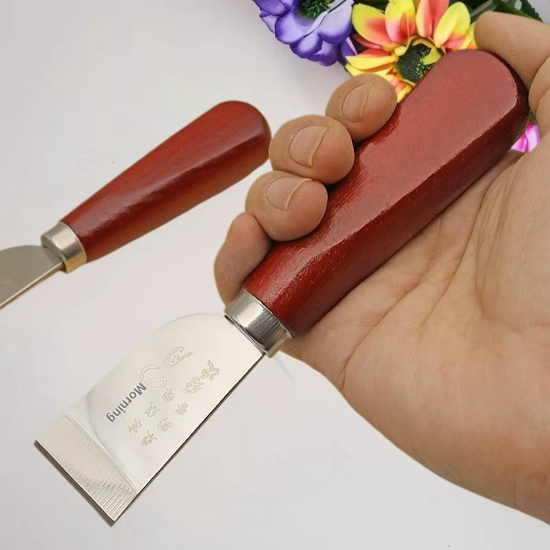 eelhoe Leder-Schärfmesser mit Holzgriff in Braun für präzises Lederschneiden und DIY-Lederhandwerk - Bild 3