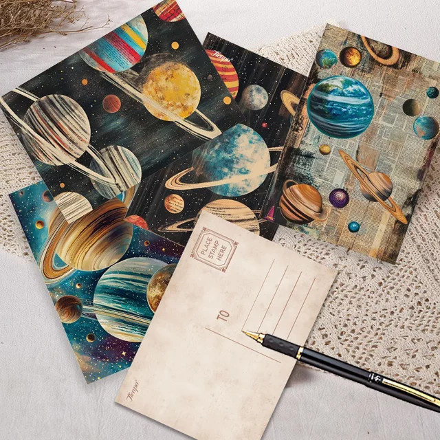 32 Stück Vintage-Postkarten mit Himmelsuniversum Motiv in Schwarz und Multicolour aus Papier für DIY-Projekte - Bild 1