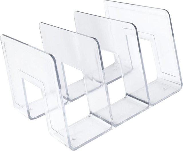 GoolRC Buchstützen aus transparentem Acryl, kratzfestes Design für Schreibtisch, Büro und Schule - Bild 1