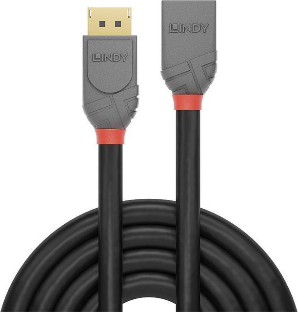 Lindy DisplayPort Verlängerungskabel DisplayPort 1.4 in Anthrazit und Schwarz mit vergoldeten Steckkontakten - Bild 2