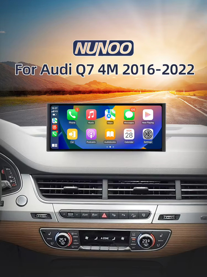 Nunoo Android 14 Autoradio für Audi Q7 4M (2016-2022) mit Carplay, GPS, 4G, 5G WIFI und Qualcomm Navigation, Schwarz - Bild 4