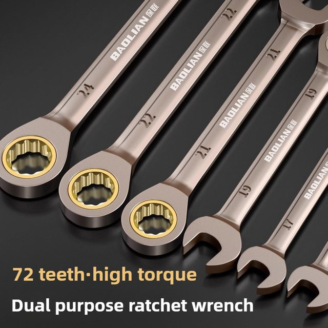 Baolian Universeller Verstellbarer Torx-Schlüssel 8-22mm Ratschenschlüssel in Silber für Fahrrad, Motorrad und Auto Reparaturen - Bild 1